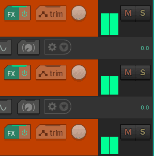 Example of Reaper volume meters